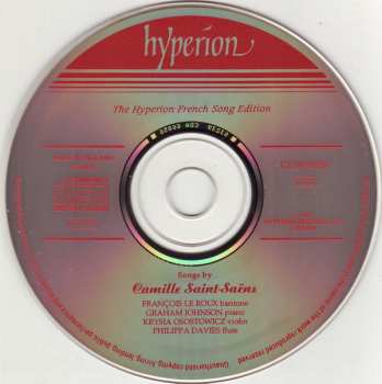 CD Camille Saint-Saëns: Songs By Camille Saint-Saëns