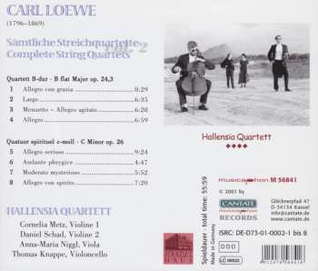 CD Carl Loewe: Sämtliche Streichquartette = Complete String Quartets (Vol. 2: Op. 24.3 - Op. 26)