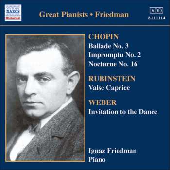 Album Carl Maria von Weber: Ignaz Friedman - Complete Recordings Vol.5