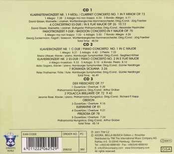 3CD Carl Maria von Weber: Klavierkonzerte • Fagottkonzert • Klarinettenkonzert Nr. 1 = Piano Concertos • Bassoon Concerto •  Clarinet Concerto No. 1