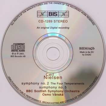 CD Carl Nielsen: Symphonies 2 (The Four Temperaments) & 5
