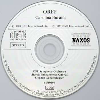 CD Carl Orff: Carmina Burana
