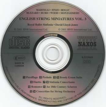 CD Gustav Holst: English String Miniatures, Vol. 3