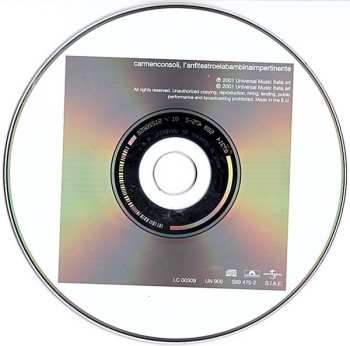 CD Carmen Consoli: L'Anfiteatro E La Bambina Impertinente