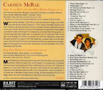 CD Carmen McRae: Sings Lover Man And Other Billie Holiday Classics & Dave Brubeck's Compositions