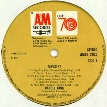 LP Carole King: Tapestry