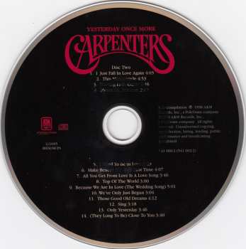 2CD Carpenters: Yesterday Once More (Greatest Hits 1969 - 1983)