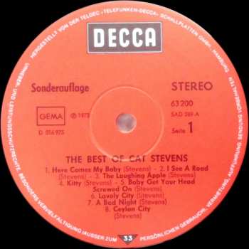 LP Cat Stevens: The Best Of Cat Stevens