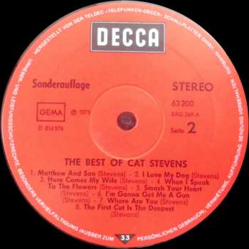 LP Cat Stevens: The Best Of Cat Stevens