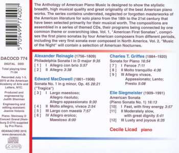 CD Cecile Licad: Anthology Of American Piano Music Vol. 1 - American First Sonatas