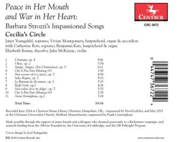 CD Catherine Bott: Peace In Her Mouth And War In Her Heart: Barbara Strozzi's Impassioned Songs