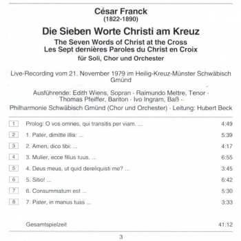 CD César Franck: Die Sieben Worte Christi Am Kreuz (Für Soli, Chor Und Orchester)
