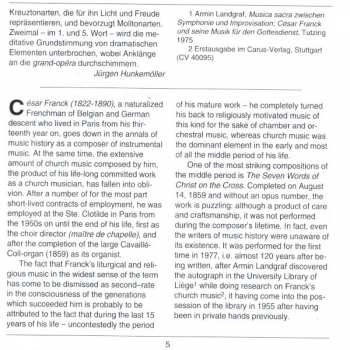 CD César Franck: Die Sieben Worte Christi Am Kreuz (Für Soli, Chor Und Orchester)