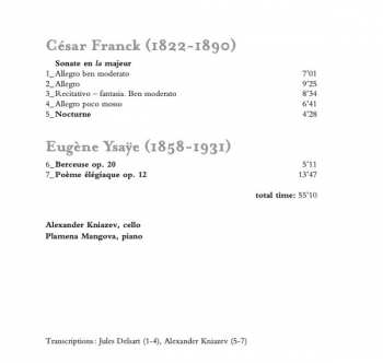 CD César Franck: Works For Cello And Piano