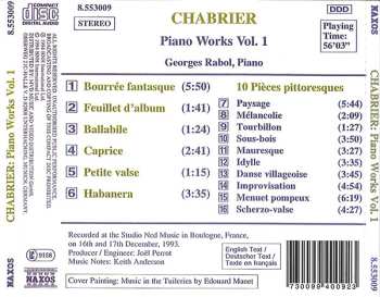 CD Emmanuel Chabrier: Piano Works Vol. 1