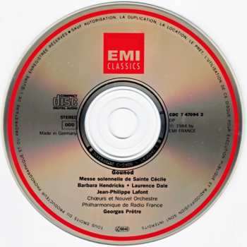 CD Georges Prêtre: Messe Solennelle De Sainte Cécile (St. Cecilia Mass / Cäcilienmesse)