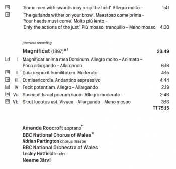 CD Neeme Järvi: Jerusalem / The Birds Of Aristophanes / England / Thge Glories Of Our Blood And State / Te Deum / Magnificat (Works For Chorus And Orchestra)