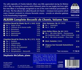CD Charles-Valentin Alkan: Complete Recueils De Chants Volume Two: Book 4, Op. 67; Book 5, Op. 70; Deux Nocturnes, Op. 57; Deux Petites Pièces, Op. 60; Chapeau Bas!; Désir