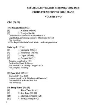 2CD Charles Villiers Stanford: Complete Works For Piano Solo - Vol. 2