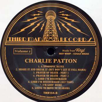 LP Charley Patton: Complete Recorded Works In Chronological Order Volume 1
