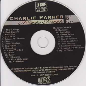 5CD Charlie Parker: A Studio Chronicle 1940 - 1948