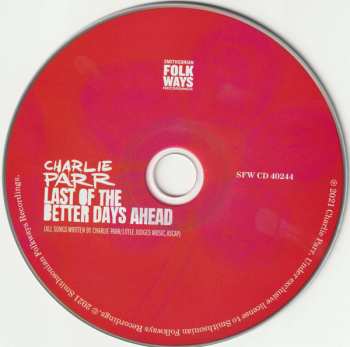 CD Charlie Parr: Last Of The Better Days Ahead