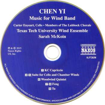 CD Chen Yi: Suite For Cello And Chamber Winds • KC Capriccio • Feng • Woodwind Quintet • Tu