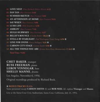 CD Chet Baker Quartet: Chet Baker Quartet With Russ Freeman. The Legendary 1956 Session