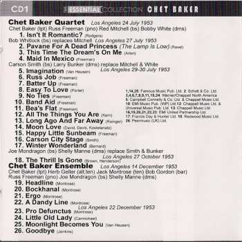 CD Chet Baker: The Essential Collection - Small Groups & With Strings 1953-55