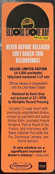 3LP Chet Baker Trio: Live In Paris: The Radio France Recordings 1983-1984 DLX | LTD | NUM