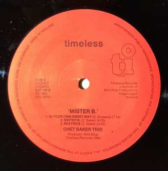 LP Chet Baker Trio: Mr. B