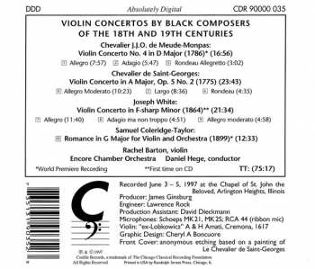 CD Rachel Barton Pine: Violin Concertos By Black Composers Of The 18th & 19th Centuries