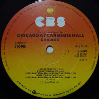 4LP/Dobozkészlet Chicago: Chicago At Carnegie Hall