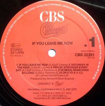 LP Chicago: If You Leave Me Now