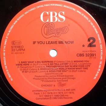LP Chicago: If You Leave Me Now