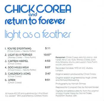 CD Return To Forever: Light As A Feather