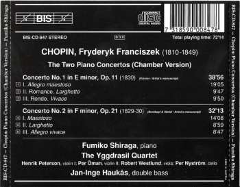 CD Frédéric Chopin: The Two Piano Concertos (Chamber Version)