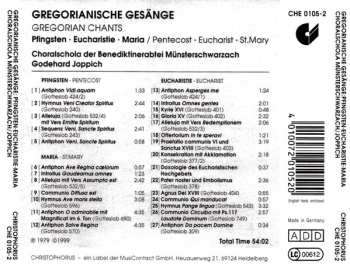 CD Godehard Joppich: Gregorianische Gesänge: Pfingsten • Eucharistie • Maria / Pentecost • Eucharist • St.Mary