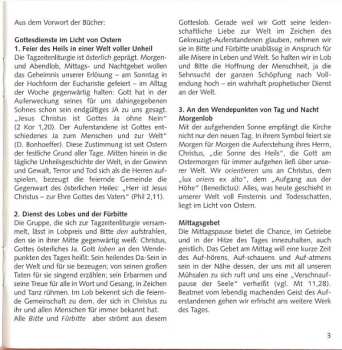 CD Choralschola Der Folkwang Hochschule: Tageszeitenliturgie (Begleit-CD Zu „Morgenlob - Abendlob”)