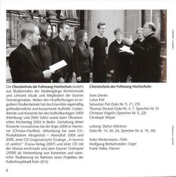 CD Choralschola Der Folkwang Hochschule: Tageszeitenliturgie (Begleit-CD Zu „Morgenlob - Abendlob”)