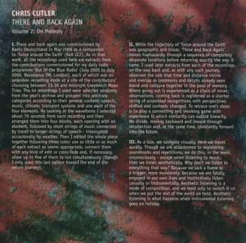 CD Chris Cutler: There And Back Again (On Memory)