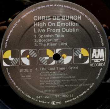 2LP Chris de Burgh: High On Emotion: Live From Dublin!