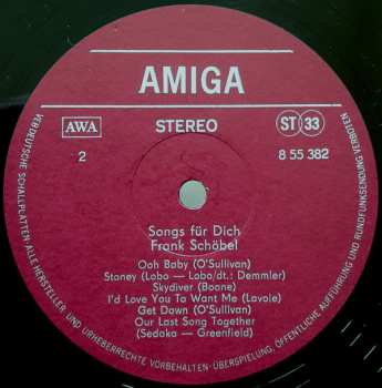 LP Frank Schöbel: Songs Für Dich (75)
