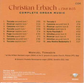 9CD/Dobozkészlet Manuel Tomadin: Complete Organ Music