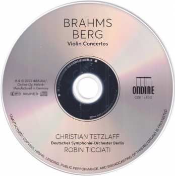 CD Johannes Brahms: Brahms/Berg Violin Concertos
