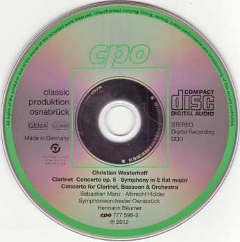 CD Sebastian Manz: Symphony ∙ Clarinet Concerto ∙ Double Concerto
