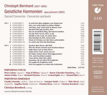 2CD Christoph Bernhard: Geistliche Hamonien (1665) Sacred Concertos · Concertos Spirituels
