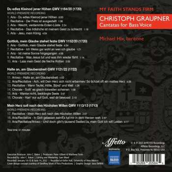 CD Christoph Graupner: My Faith Stands Firm - Christoph Graupner Cantanas For Bass Voice