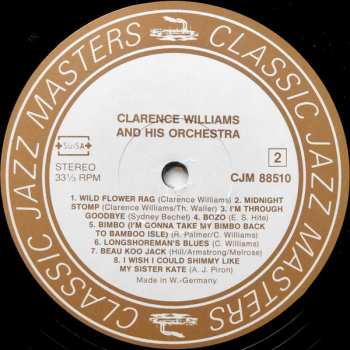 LP Clarence Williams And His Orchestra: Clarence Williams Orchestra With King Oliver & Bennie Moten