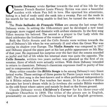 CD Claude Debussy: Vocal And Chamber Music